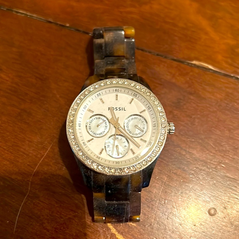 Tortoise shell Fossil watch